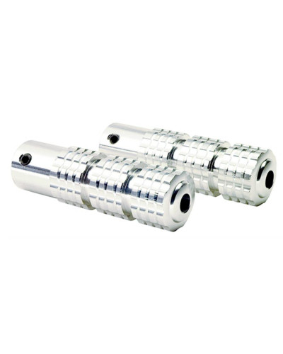 Repose cale-pied pilote TUN'R alu argent paire Peugeot 103 MBK 51