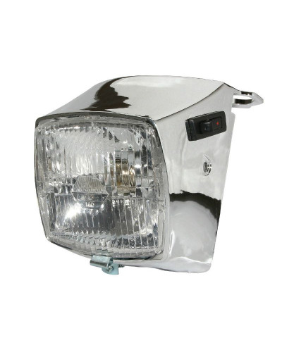 Phare complet chrome Peugeot 103 MVL Vogue avec ampoule P26S 12V 15W