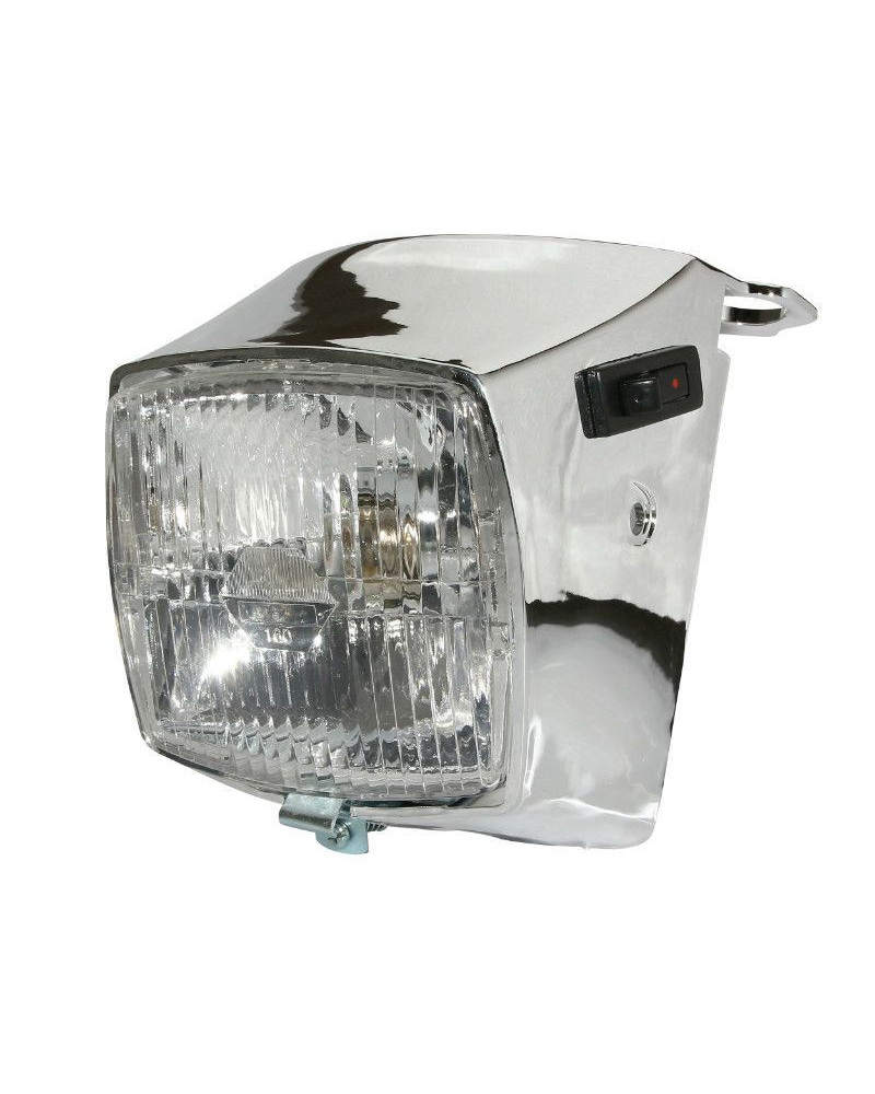 Phare complet chrome Peugeot 103 MVL Vogue avec ampoule P26S 12V 15W