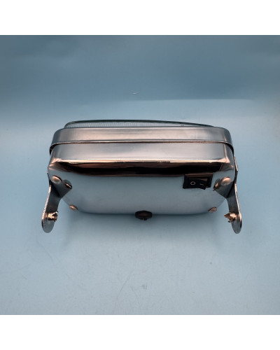Phare rectangulaire chrome avec interrupteur 1 fil P26S – Peugeot 103 / MBK 51