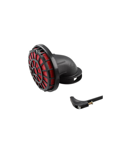 Filtre à air TUN’R coudé Ø32 pour carburateurs PHBG / PHVA en mousse noir/rouge – Ø72 × L82