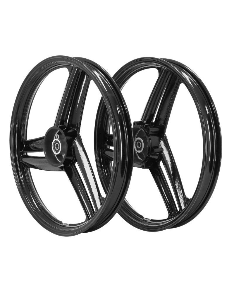 Paire de jantes noires type Grimeca Hélices Peugeot 103 SP MVL