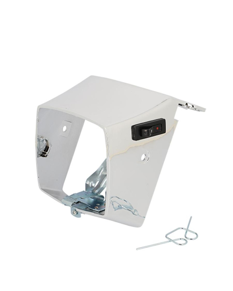 Capotage de phare chromé sans optique – Peugeot 103 MVL / 103 Vogue (Ø7 mm, Ø27 mm, 160 mm)