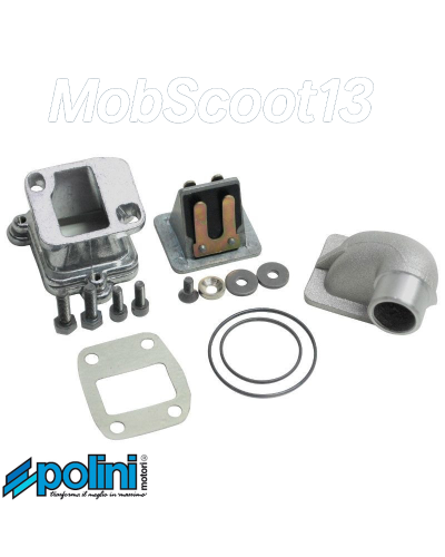 Boîte à clapets et pipe Polini MBK 51 AV10 pour carburateur 17 à 21