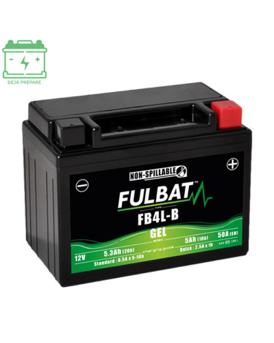 Batterie Fulbat FB4L-B 12V 5Ah GEL 120x70x92 polarité + à droite