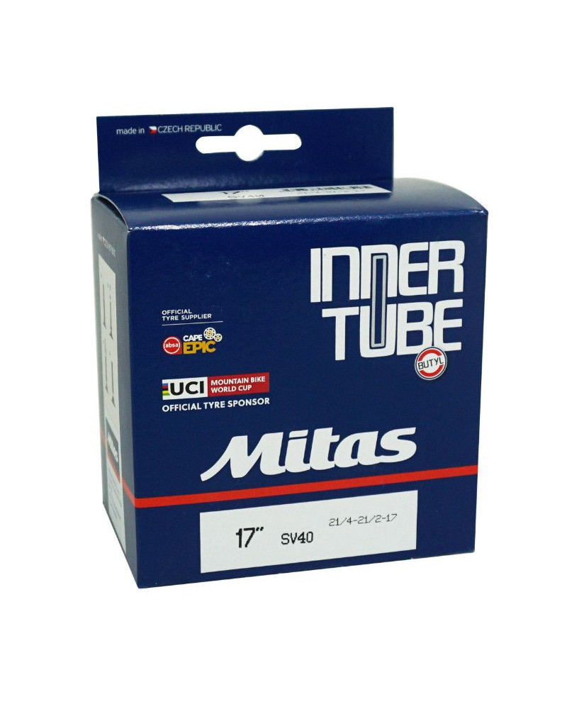 Chambre à air 17 pouces 2 1/4-17 à 2 1/2-17 Rubena valve Schrader