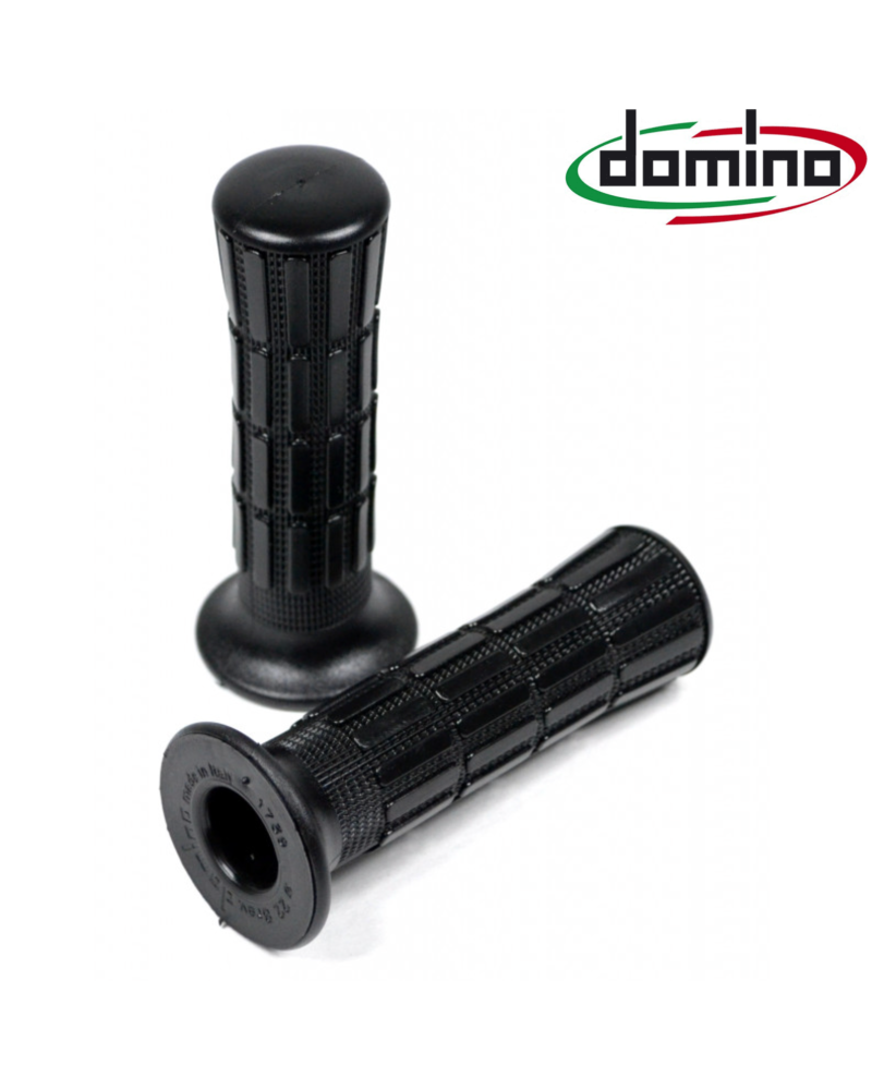 Poignées Domino noires type origine Yamaha MBK Booster 3VL 112 mm modèle 1739