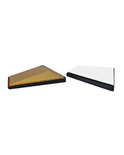 Catadioptre orange bulle de phare Peugeot 103 MVL avec support noir adhésif 76 x 46,5 x 8 mm