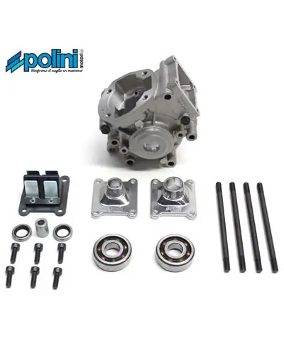 Carter moteur Polini 170.0100 complet pour MBK 51 Motobécane AV10 avec roulements joints spi goujons et pipes