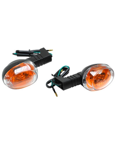 Clignotants arrière Replay transparent/noir MBK Booster 2004 / Yamaha BW’S 2004 – paire homologuée CE