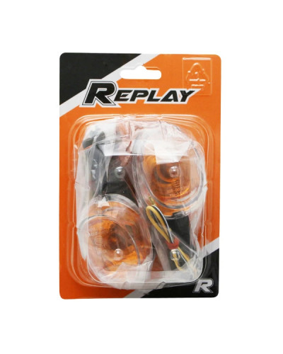 Clignotants arrière Replay transparent/noir MBK Booster 2004 / Yamaha BW’S 2004 – paire homologuée CE
