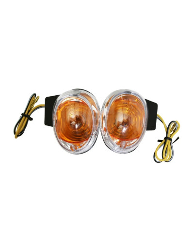 Paire clignotants avant Replay transparent noir homologués CE MBK Booster Yamaha BW’S 2004+ Keeway Hurricane Focus