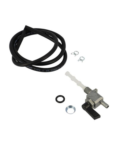 Kit robinet d’essence réservoir 3,7L avec durite noire 1m et colliers pour Peugeot 101 102 103 104 105