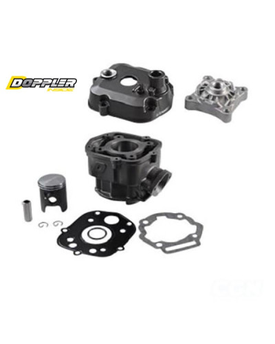 Kit haut moteur Doppler Origin fonte pour moteur Minarelli AM6 Euro3 avec piston Vertex, culasse alu et joints