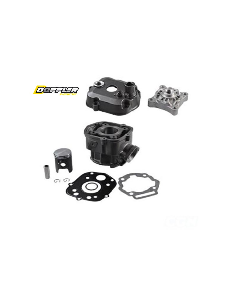 Kit haut moteur Doppler Origin fonte pour moteur Minarelli AM6 Euro3 avec piston Vertex, culasse alu et joints