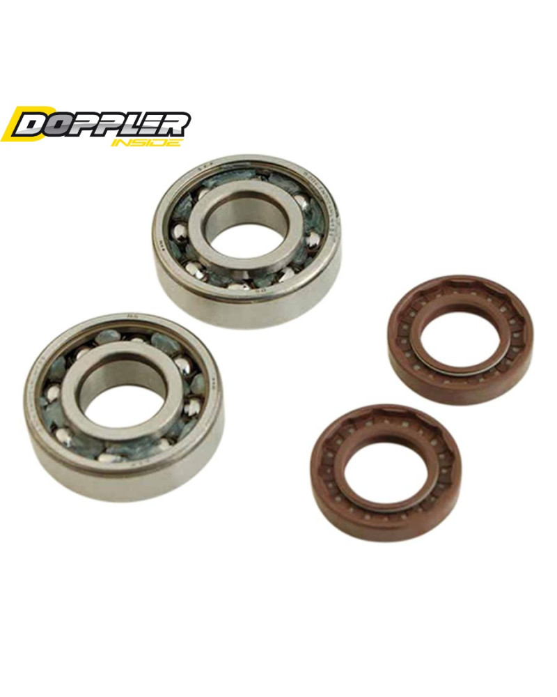 Kit roulement vilebrequin 6204 SKF C4 20x47x14 avec joints spi Doppler pour Derbi Senda et GPR