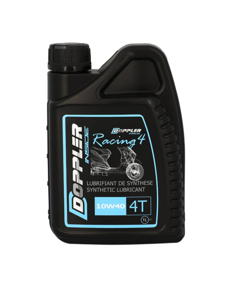 Bidon huile moteur Doppler Racing 4T 10W40 synthétique 1L normes JASO MA API SG