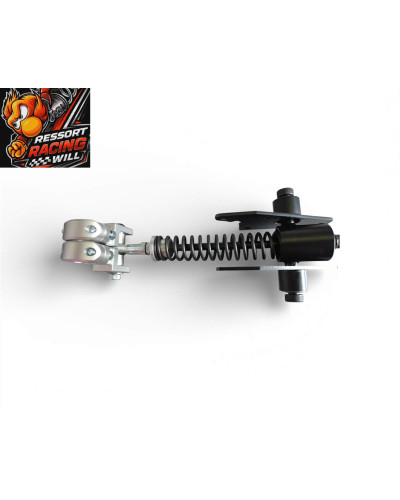 Ressort moteur Will Racing Peugeot 103 SP MVL pour carters Polini Malossi avec rotule uniball et patte fixation châssis alu