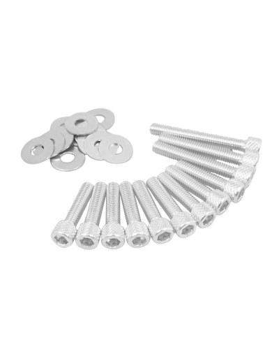Kit 12 vis de carter Replay alu chrome M6 25 40 45 mm pour MBK Booster Yamaha BW’s