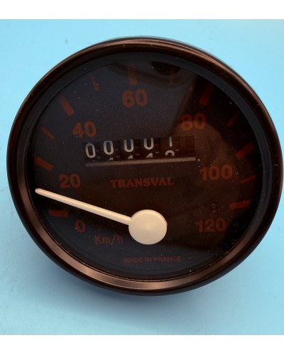 Compteur Transval 120 km/h complet Peugeot 103 SP Clip SPX RCX avec câble et entraîneur