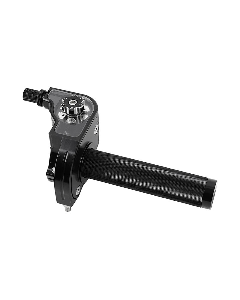 Poignée de gaz alu CNC noir Replay pour mobylette scooter 50 à boîte