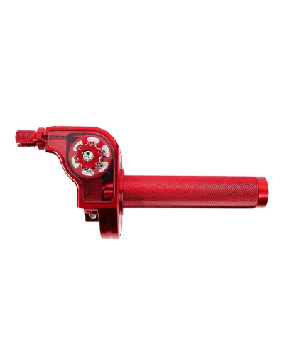 Poignée de gaz alu CNC rouge Replay pour mobylette scooter 50 à boîte