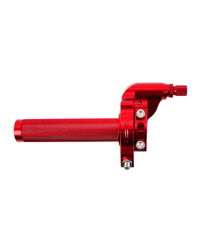Poignée de gaz alu CNC rouge Replay pour mobylette scooter 50 à boîte