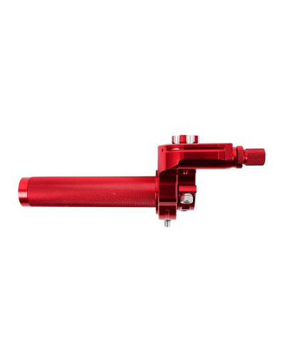 Poignée de gaz alu CNC rouge Replay pour mobylette scooter 50 à boîte