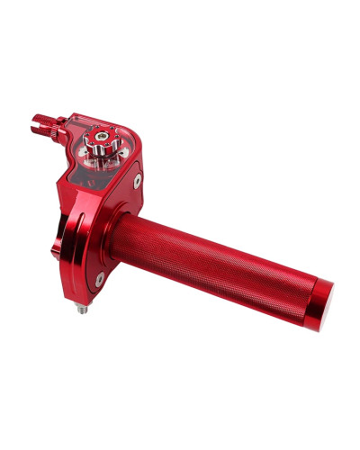 Poignée de gaz alu CNC rouge Replay pour mobylette scooter 50 à boîte