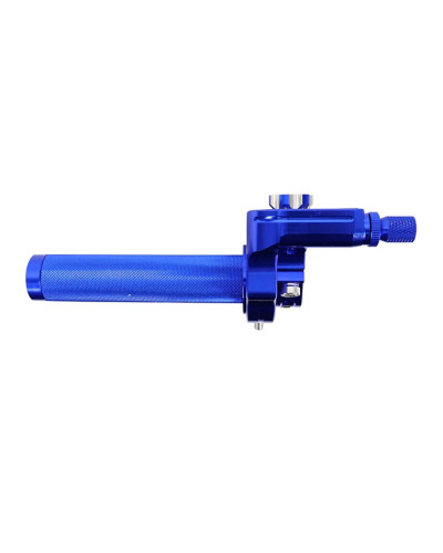 Poignée de gaz 50 à boîte tirage rapide 30° alu CNC bleu
