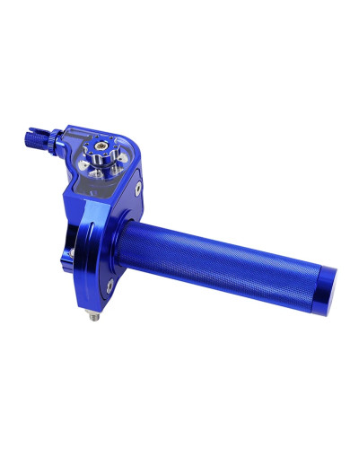 Poignée de gaz 50 à boîte tirage rapide 30° alu CNC bleu