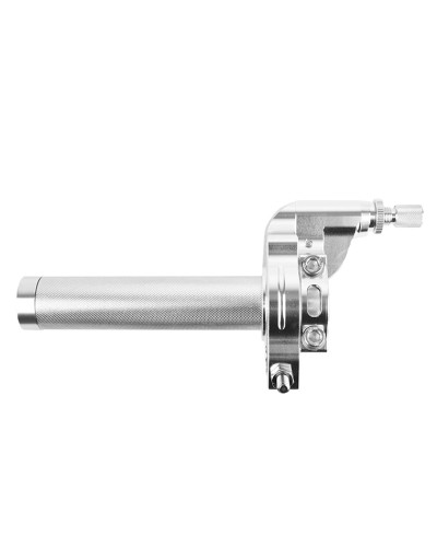 Poignée de gaz 50 à boîte tirage rapide 30° alu CNC argent