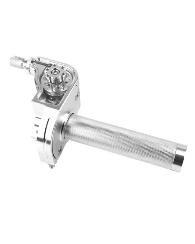 Poignée de gaz 50 à boîte tirage rapide 30° alu CNC argent
