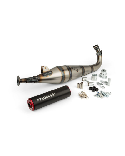 Pot d’échappement Stage6 StreetRace rouge et noir pour Peugeot 103 SP MVL Vogue