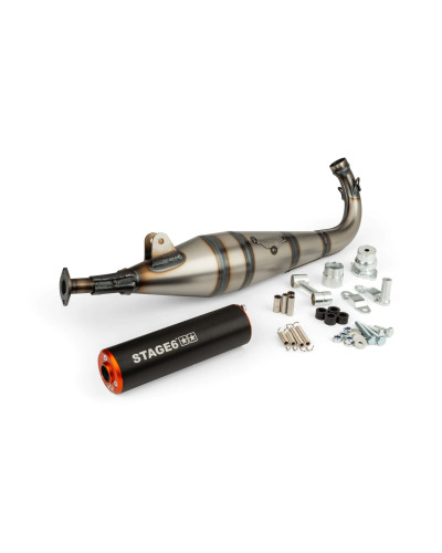 Pot d’échappement Stage6 StreetRace orange et noir pour Peugeot 103 SP MVL Vogue