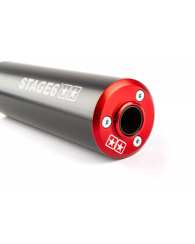 Pot d’échappement Stage6 StreetRace passage gauche rouge et noir pour Peugeot 103 SPX RCX
