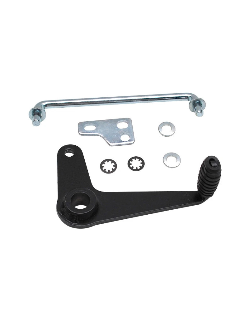 Pédale lanceur Peugeot 103 MBK 51 acier noir avec biellette support clips rondelles