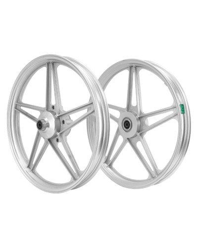 Paire de jantes grises Peugeot 103 MVL Vogue Chrono 17 x 1.6 type Bernardi avec flasques