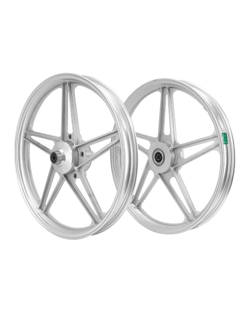 Paire de jantes grises Peugeot 103 MVL Vogue Chrono 17 x 1.6 type Bernardi avec flasques