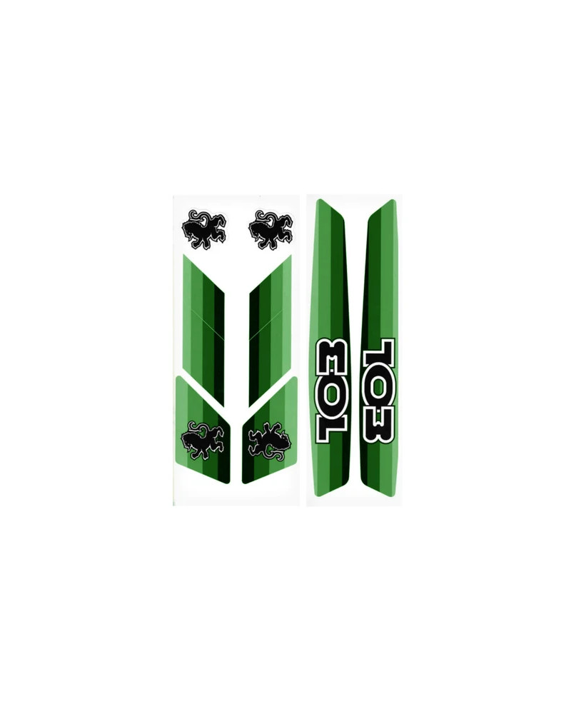 Autocollants stickers Peugeot 103 verts pochette de 8 pièces