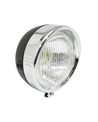 Phare rond noir Peugeot 103 MBK 51 diamètre 130 mm ampoule BA15S 6V