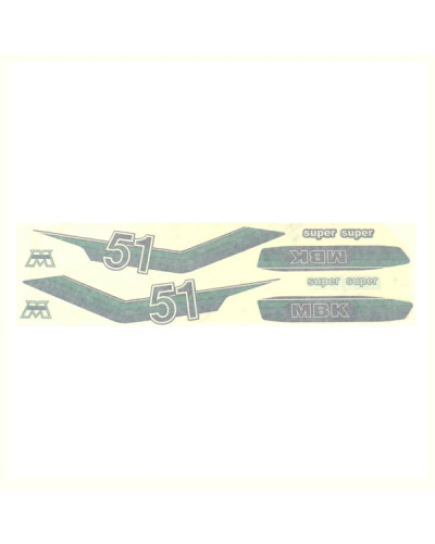 Autocollants stickers MBK 51 Super verts pochette de 8 pièces