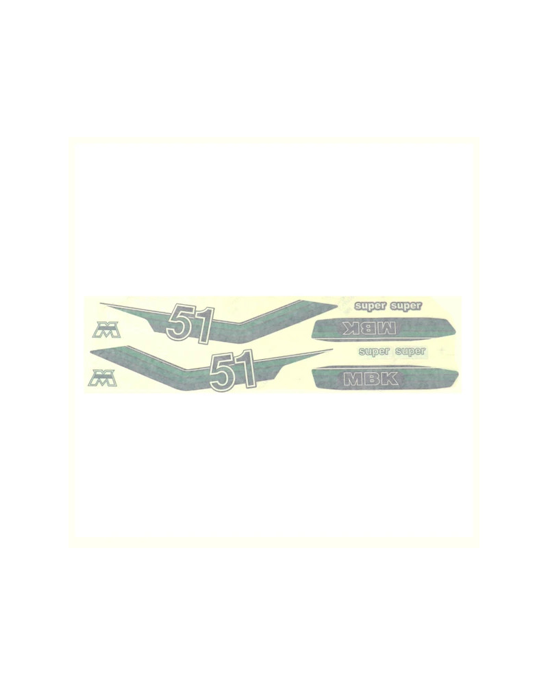 Autocollants stickers MBK 51 Super verts pochette de 8 pièces