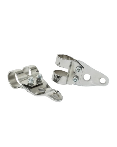 Supports de phare chrome MBK 51 Motobécane Peugeot 103 pour tube de fourche diamètre 26 mm
