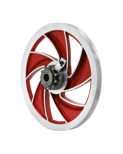 Poulie aluminium Ellipse rouge Peugeot 103 MBK 51 avec pignon 11 dents