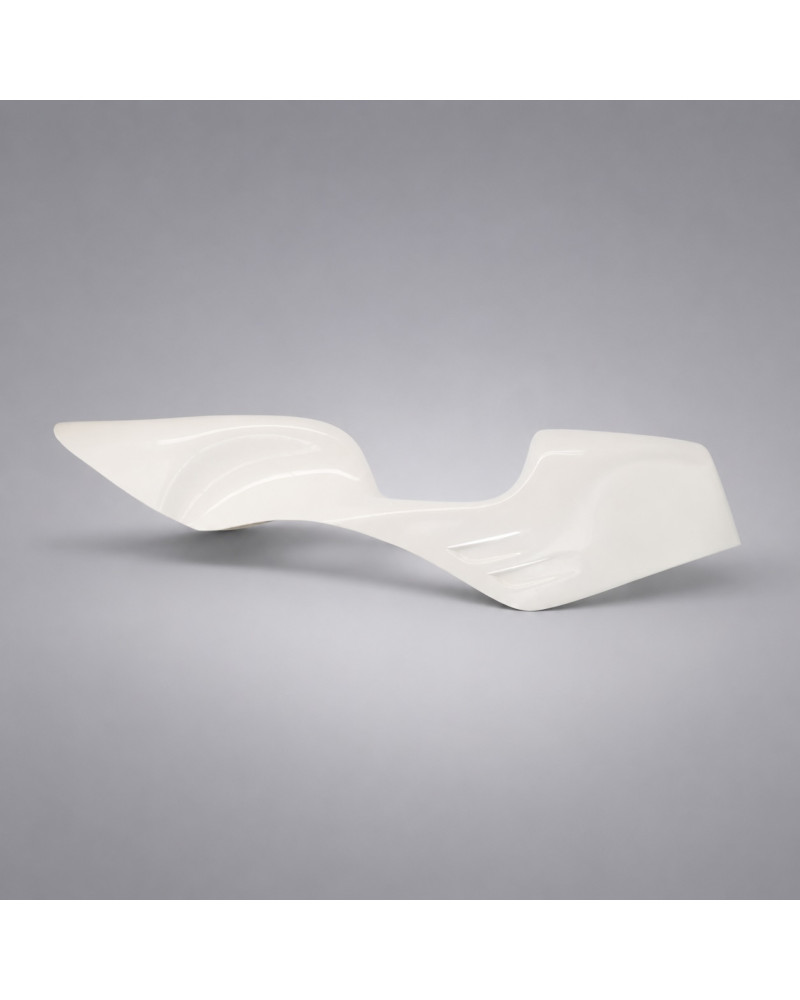 Monocoque polyester blanche avec selle pour MBK 51 Magnum Racing