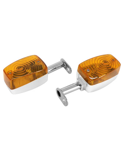 Clignotants MBK 51 Motobécane Motoconfort type Luxor 2008 chrome cabochon orange avec support paire