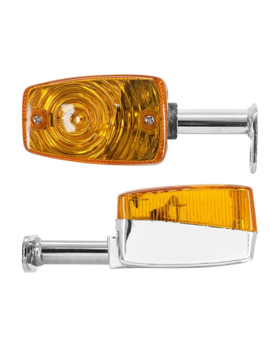 Clignotants MBK 51 Motobécane Motoconfort type Luxor 2008 chrome cabochon orange avec support paire
