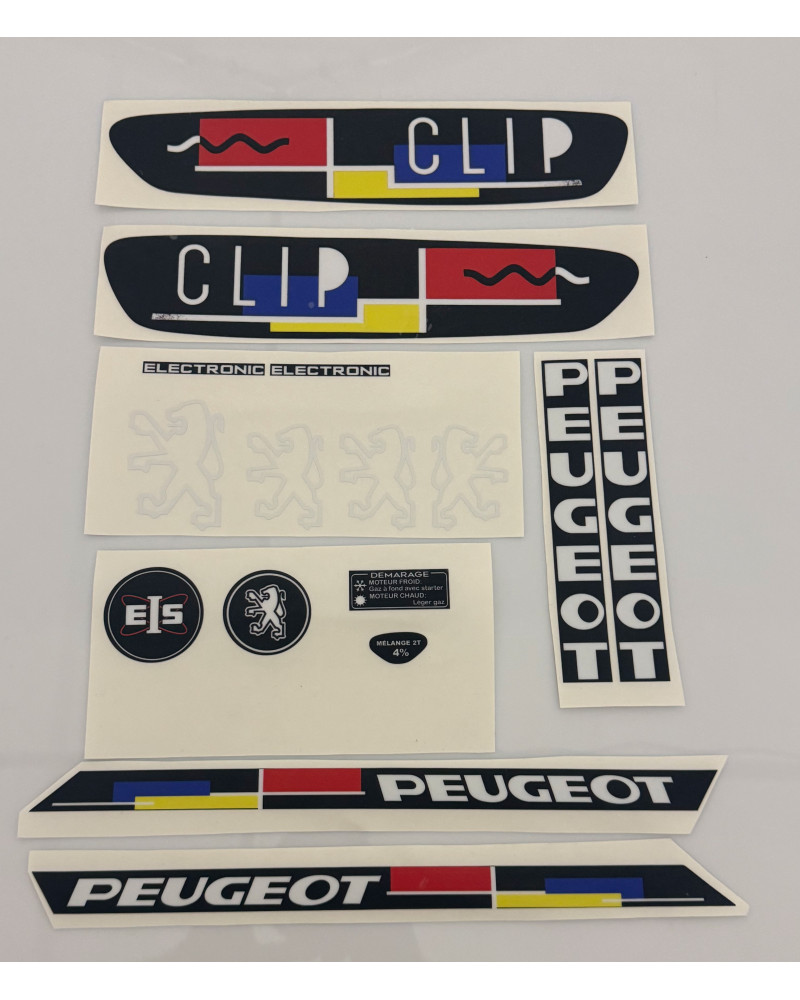 Kit d’autocollants noirs Peugeot 103 Clip fabrication française