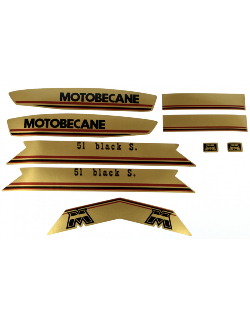 Kit déco doré complet Motobécane 51 Super Black 1979 1982 fabrication française